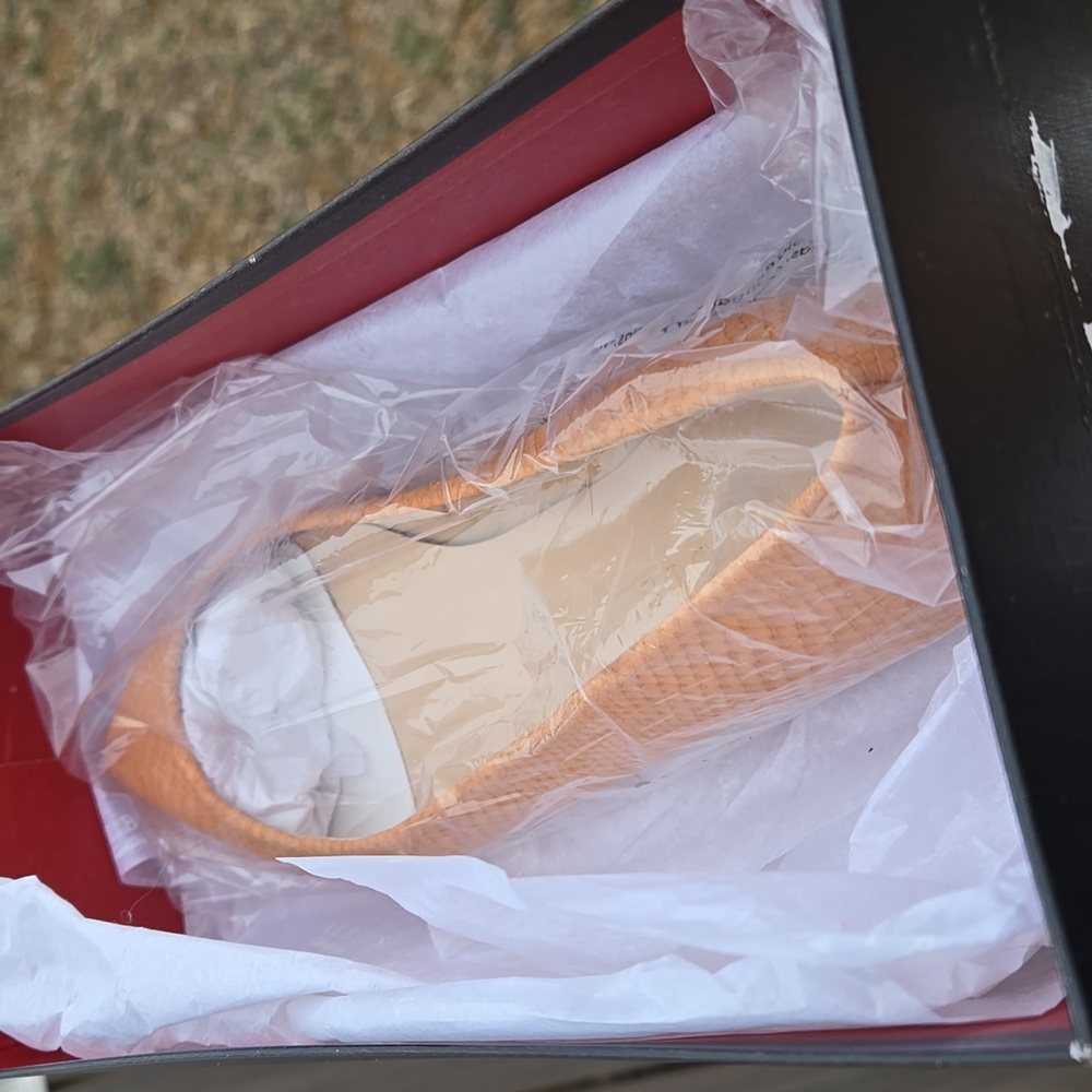 Brand New Talbots Leather Pointed Toe Havana Tan Flats Size 8 1/2 M - Picture 3 of 5